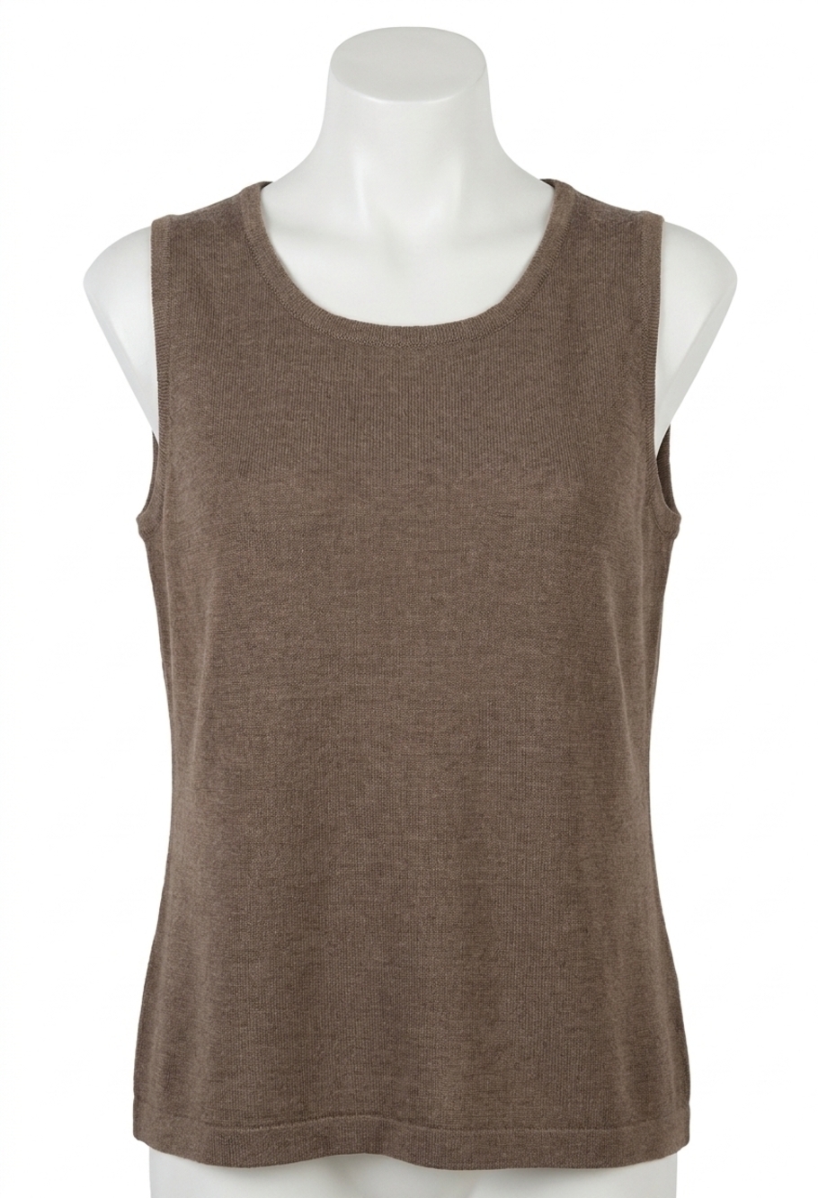NEW ANGEL bra-friendly knit tank in taupe